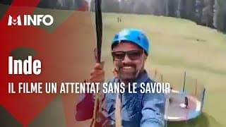 AYAAA il filme l'attentat terro au PAKISTAN sur sa TYROLIENNE