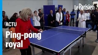 Ayaaa Brigitte Macron ATOMISE la nouvelle reine d'angleterre au ping pong