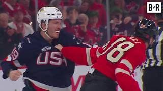 Le match de hockey canada-usa qui finit en fight