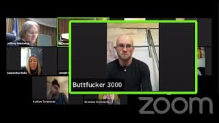 ayaaa il se connecte à une réunion zoom avec le pseudo Buttfucker 3000