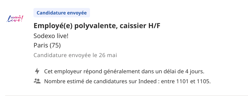 1100 candidatures pour un taf de CAISSIER sur Paris AYAAAAAAAAAAAA