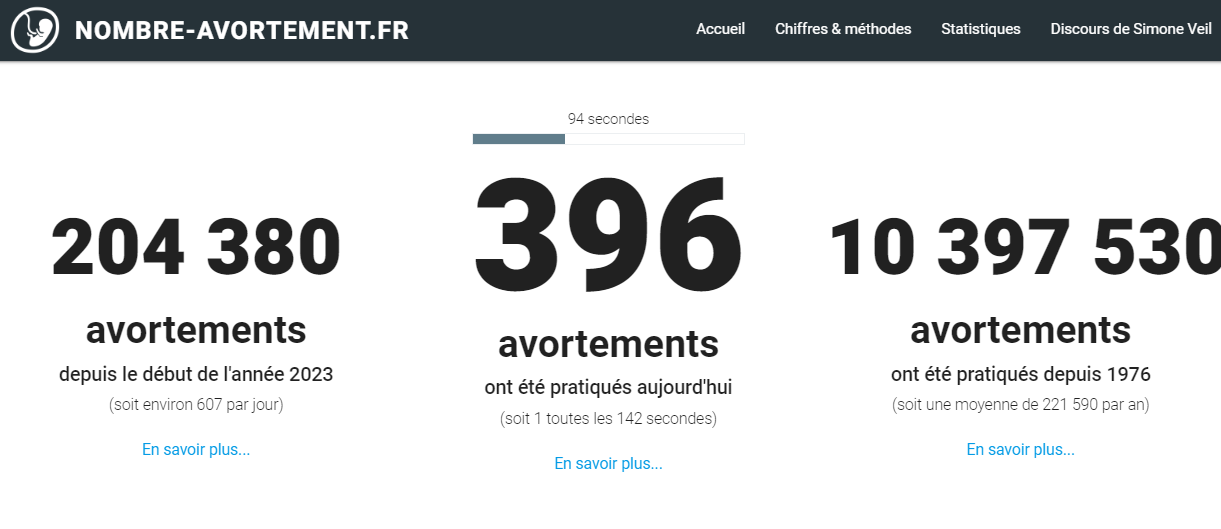 500 AVORTEMENTS par JOUR en FRANCE