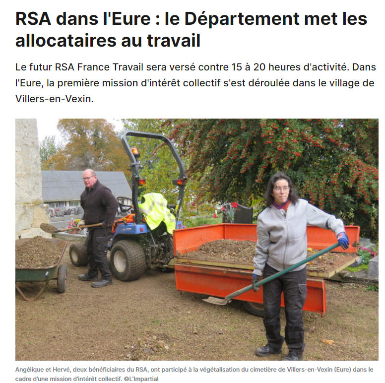 RSA 15h : les premiers allocataires sont bien AU TRAVAIL