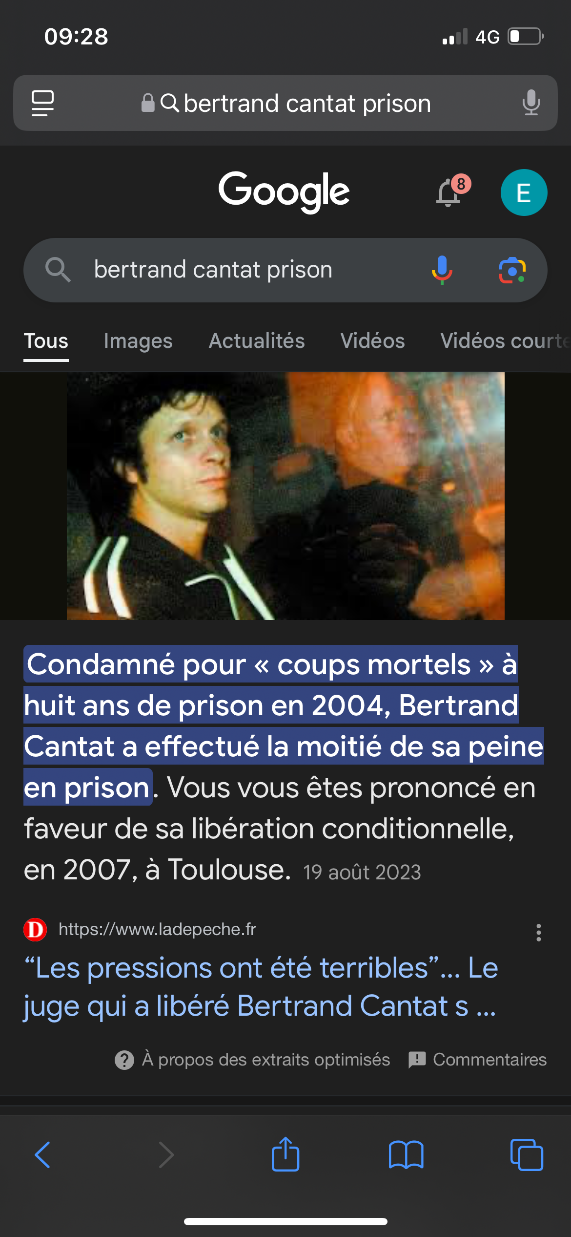 Bertrand Cantat 4 ans de prison pour un crime wtf?