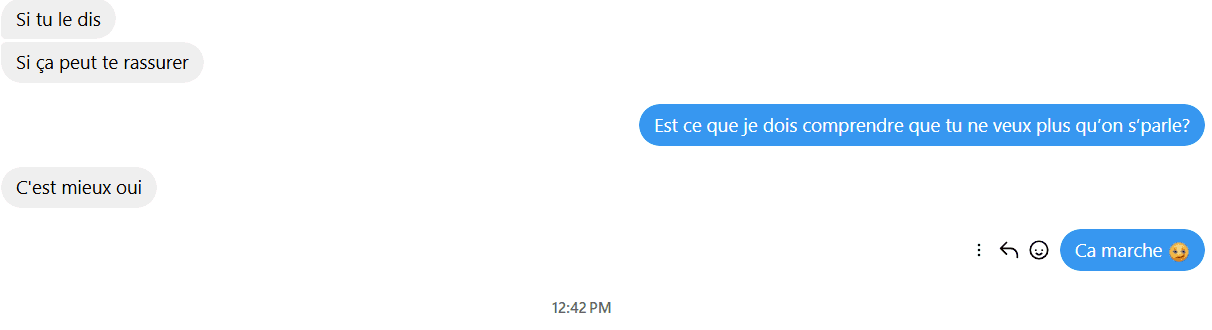 elle est revenue, je fais quoi?