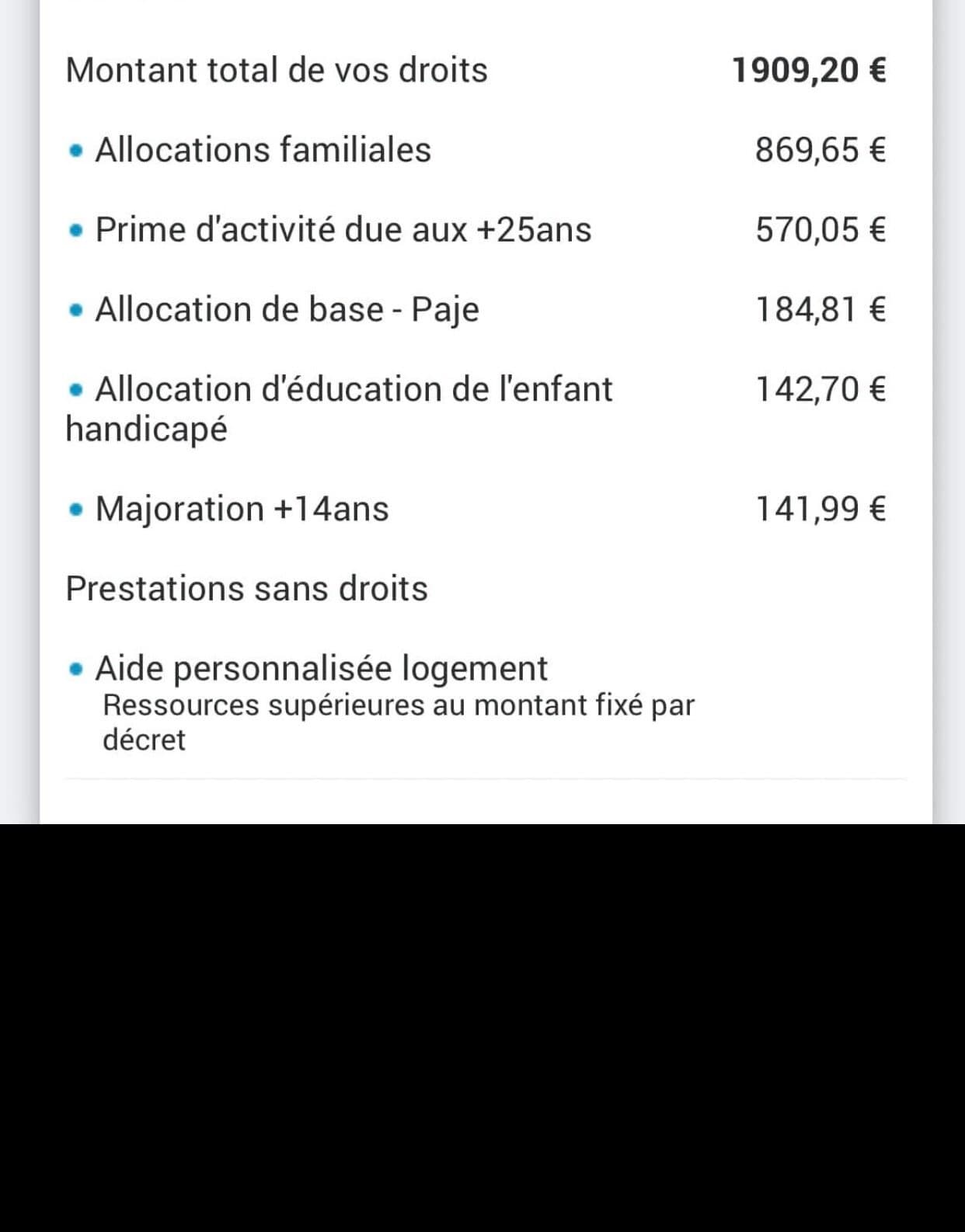 [PHOTO] La CAF vers 1900€ a ma TANTE chaque MOIS