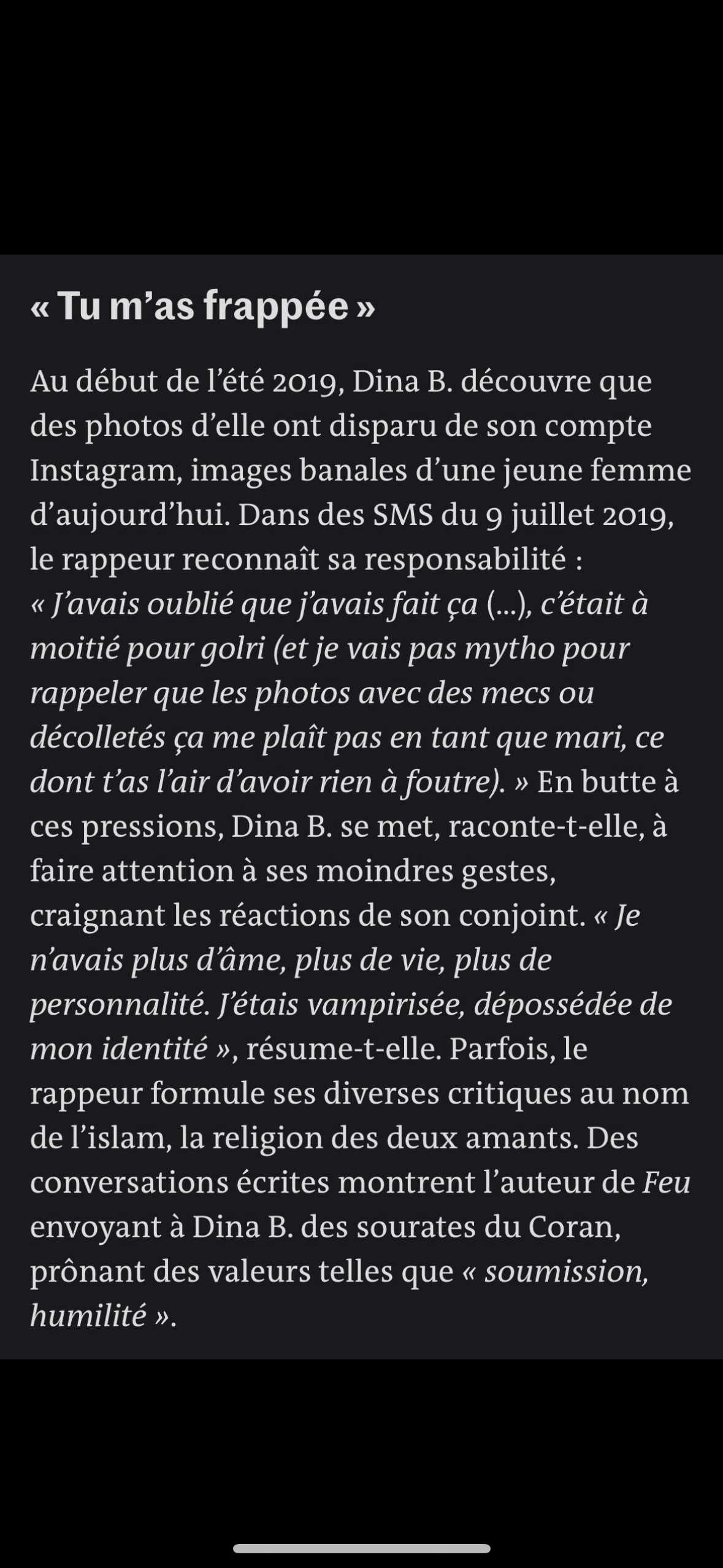 Akhy Nekfeu utilise des sourates pour justifier sa violence avec sa femme