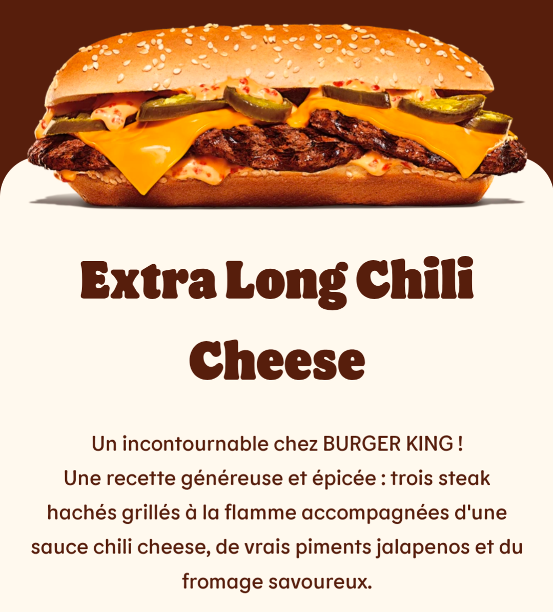 Qui a goûté le nouveau long chili cheese de Burger king ?