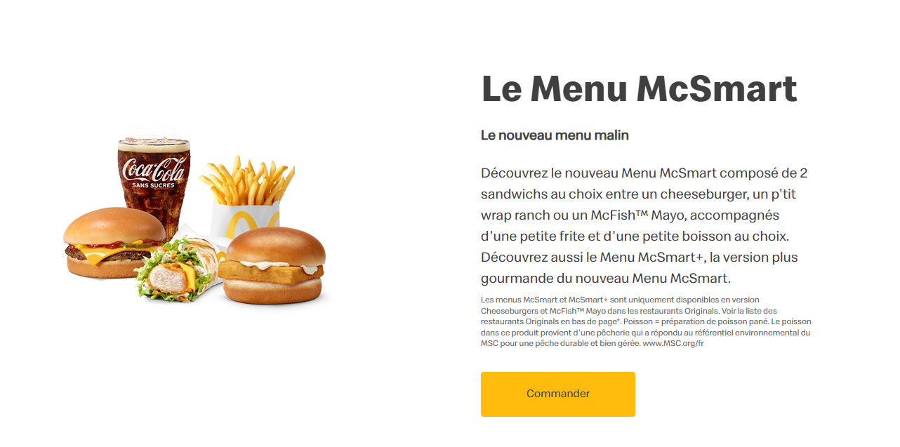 Le Menu McSmart du Mcdo