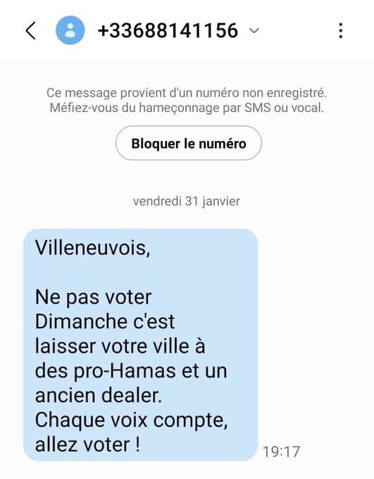 AYAAA ces SMS de dingue pour l'élection de Villeneuve