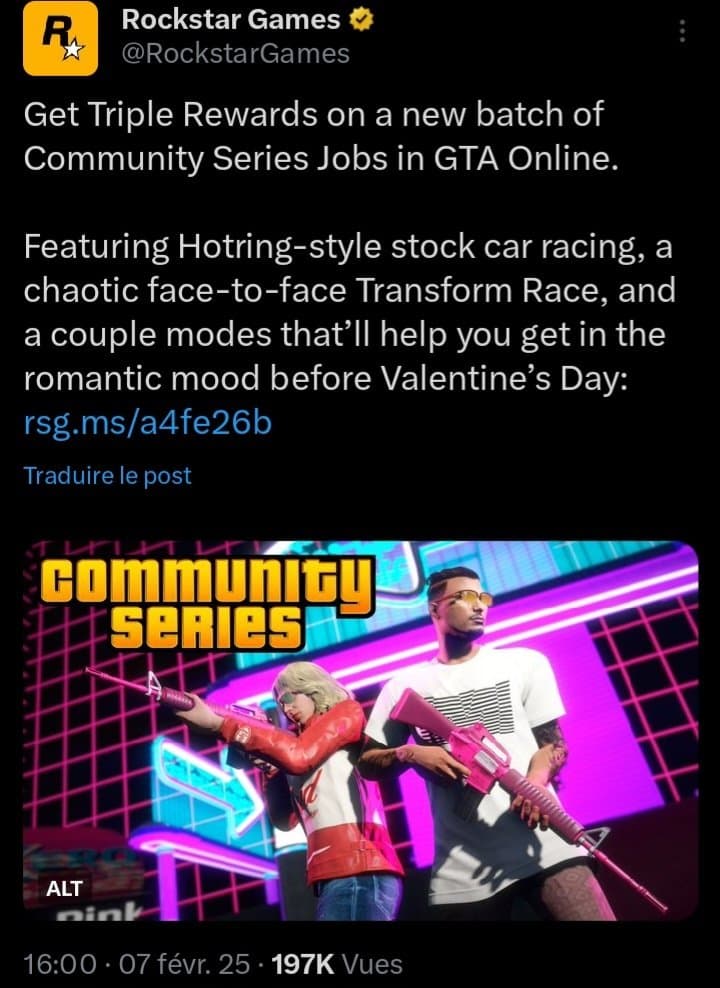 GTA 6 : IL SE PASSERA QUELQUE CHOSE le 14 février pour la Saint Valentin