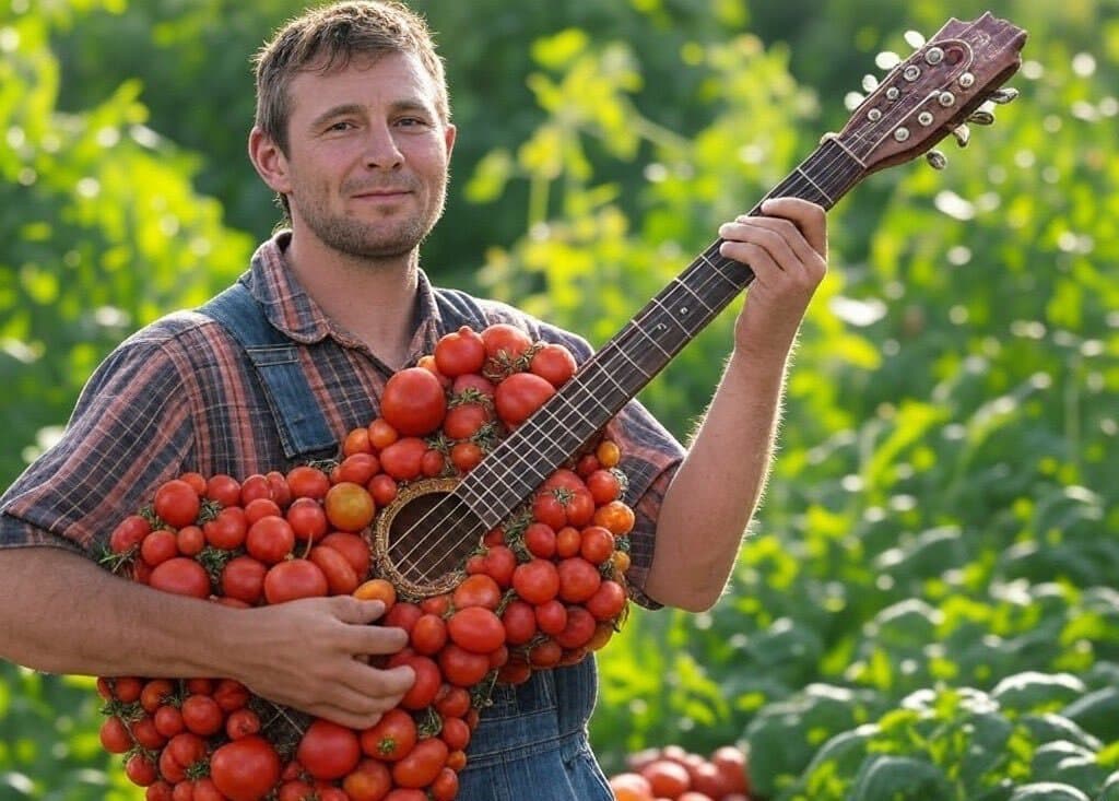 🇫🇷🍅 INSOLITE - Cet agriculteur a construit sa propre guitare avec des tomates.