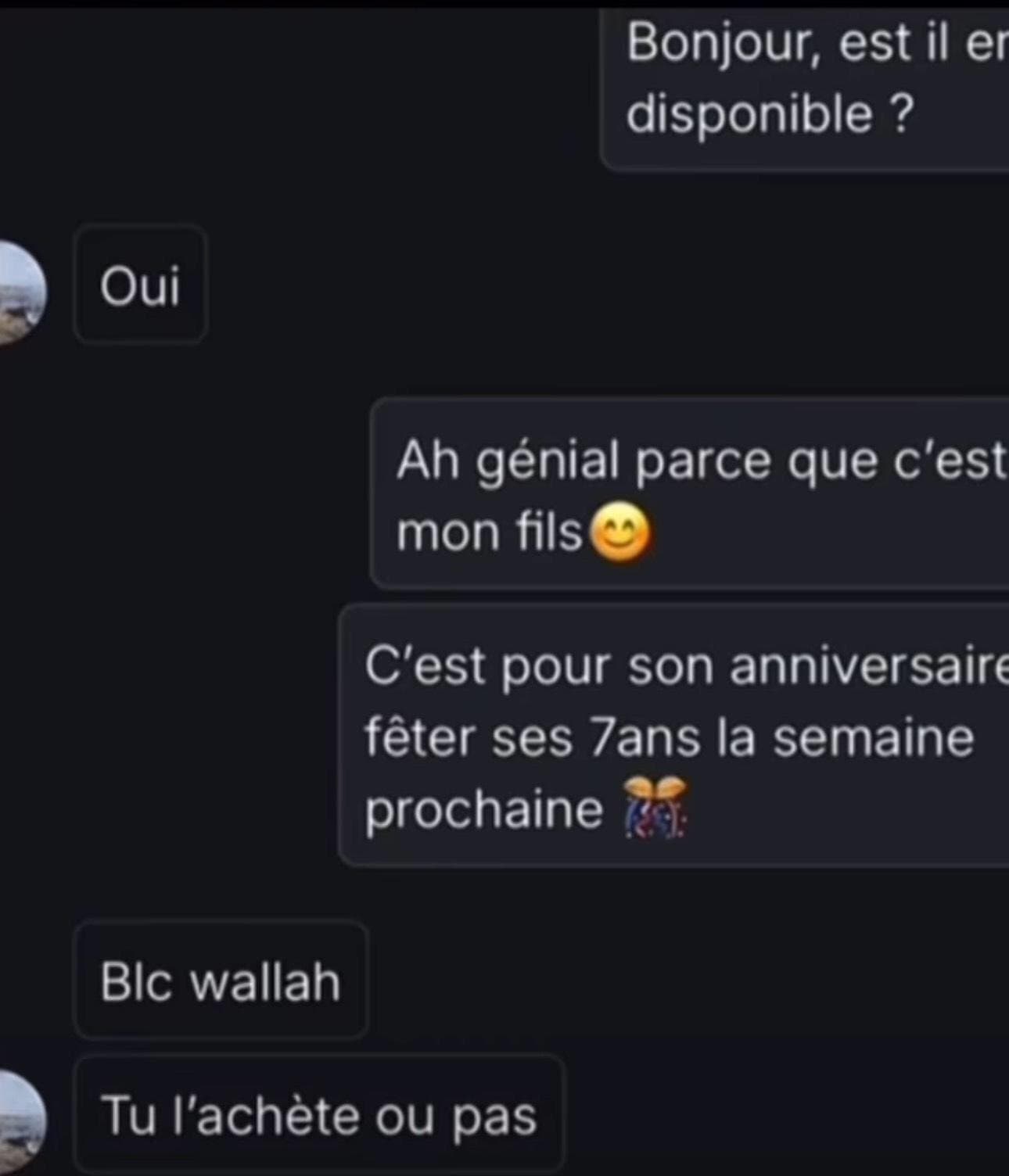 Putain ce mec pas aimable sur leboncoin j'en peux plus