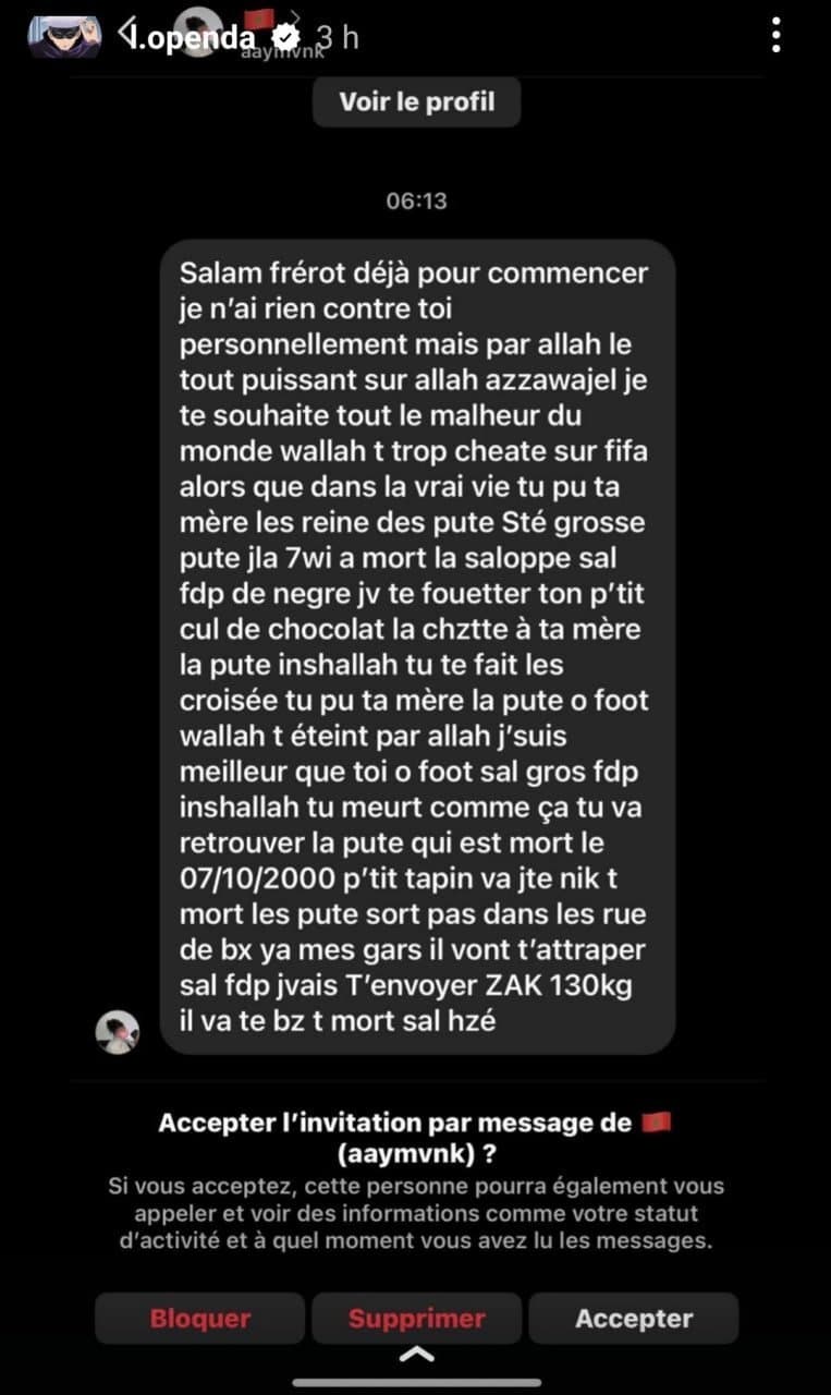 [SCREEN] Un FOOTBALLEUR victime d'insultes RACISTES