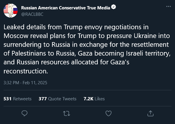 Ayaaaaaaaaaaaa les Palestiniens de Gaza vont être envoyé en Russie :rire: