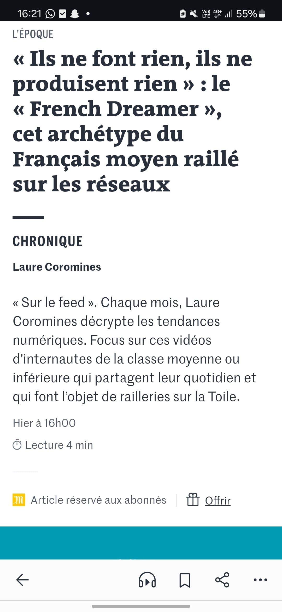 LeMonde fait un article sur le FrenchDream et cite StopCensure