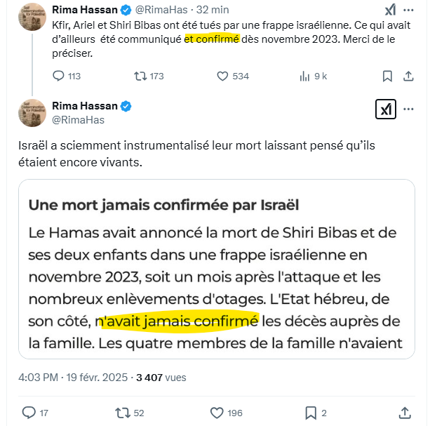 🚨 [ALERTE] RIMA HASSAN donne son avis sur la mort de la famille BIBAS