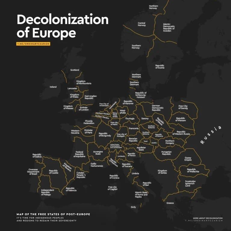 La CARTE de L'EUROPE après le TRAITÉ de PAIX RUSSIE / USA