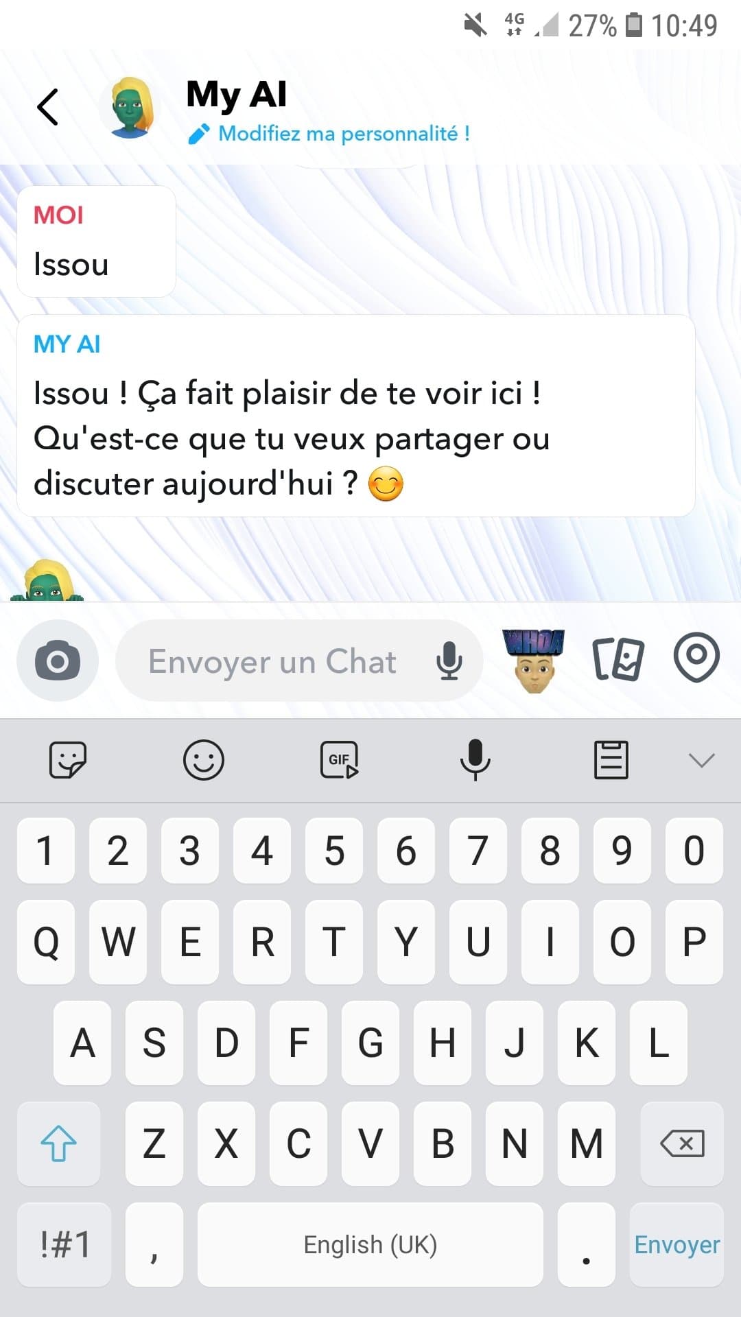 L'IA de snapchat est un KHEY