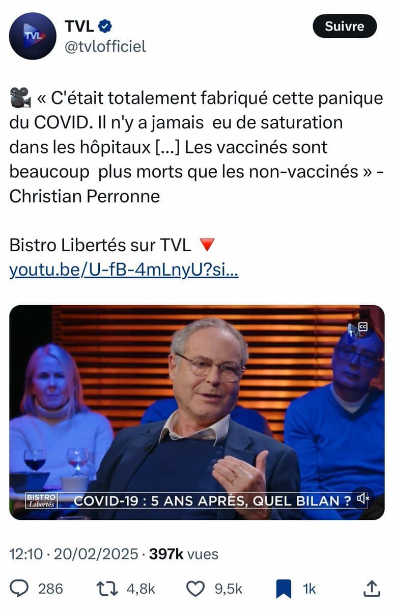 Cet ANTIVAX : "les hôpitaux n'ont jamais été saturés"