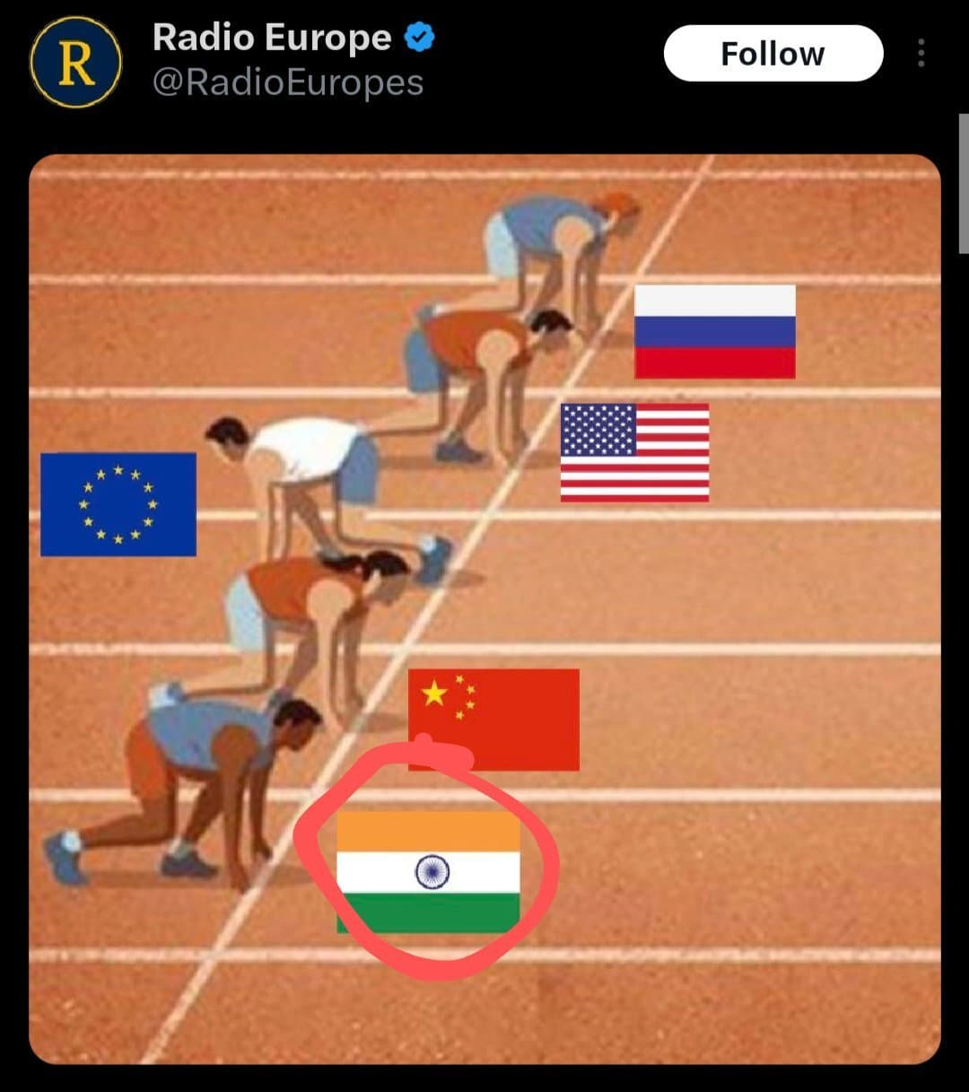 Le compte "Radio Europe" sur Twitter