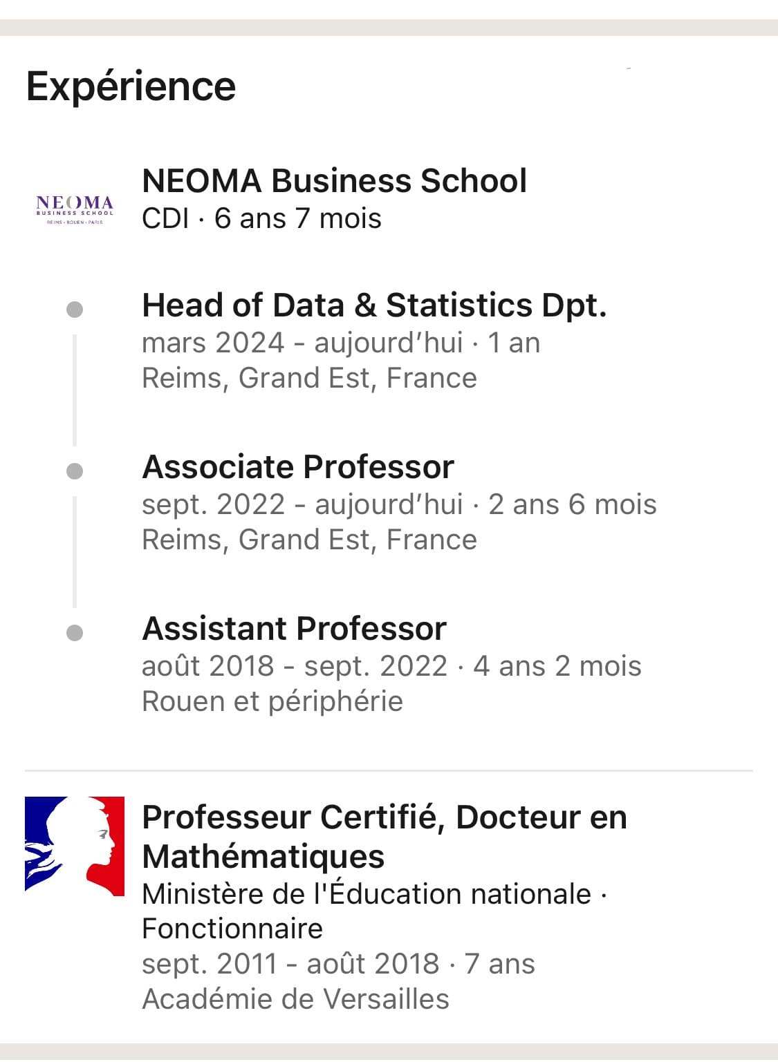 [LINKEDIN] Ce PROF quitte l’éducation nationale pour devenir PROF en ÉCOLE DE COMMERCE privée