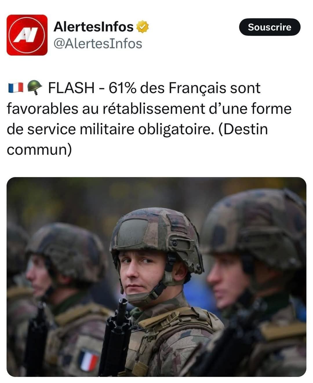 61% des français sont favorables au retour du service militaire obligatoire