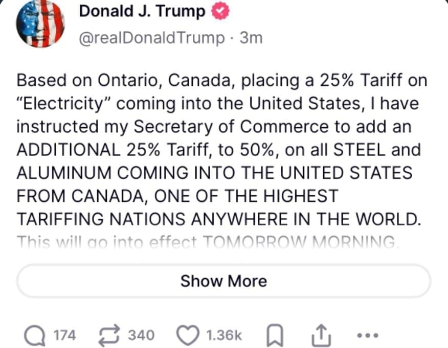 Alerte! Trump augmente les tariffs á 50%