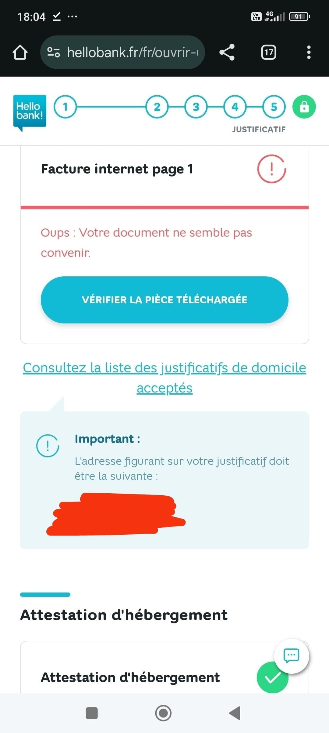 Impossible d'ouvrir un compte en banque