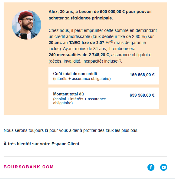 Boursobank : Emprunter 500 000€ chez nous on a les meilleurs taux !