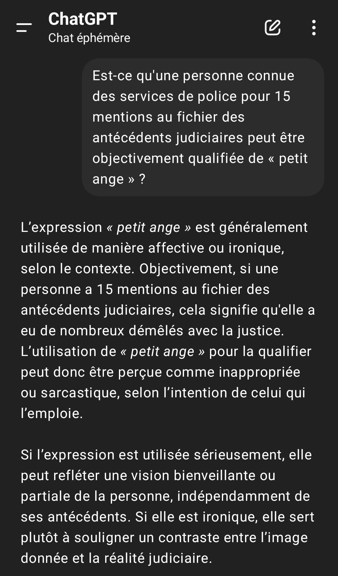 [Photo] ChatGPT dit les TERMES