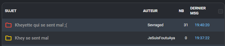 Le forum résumé en 1 screen