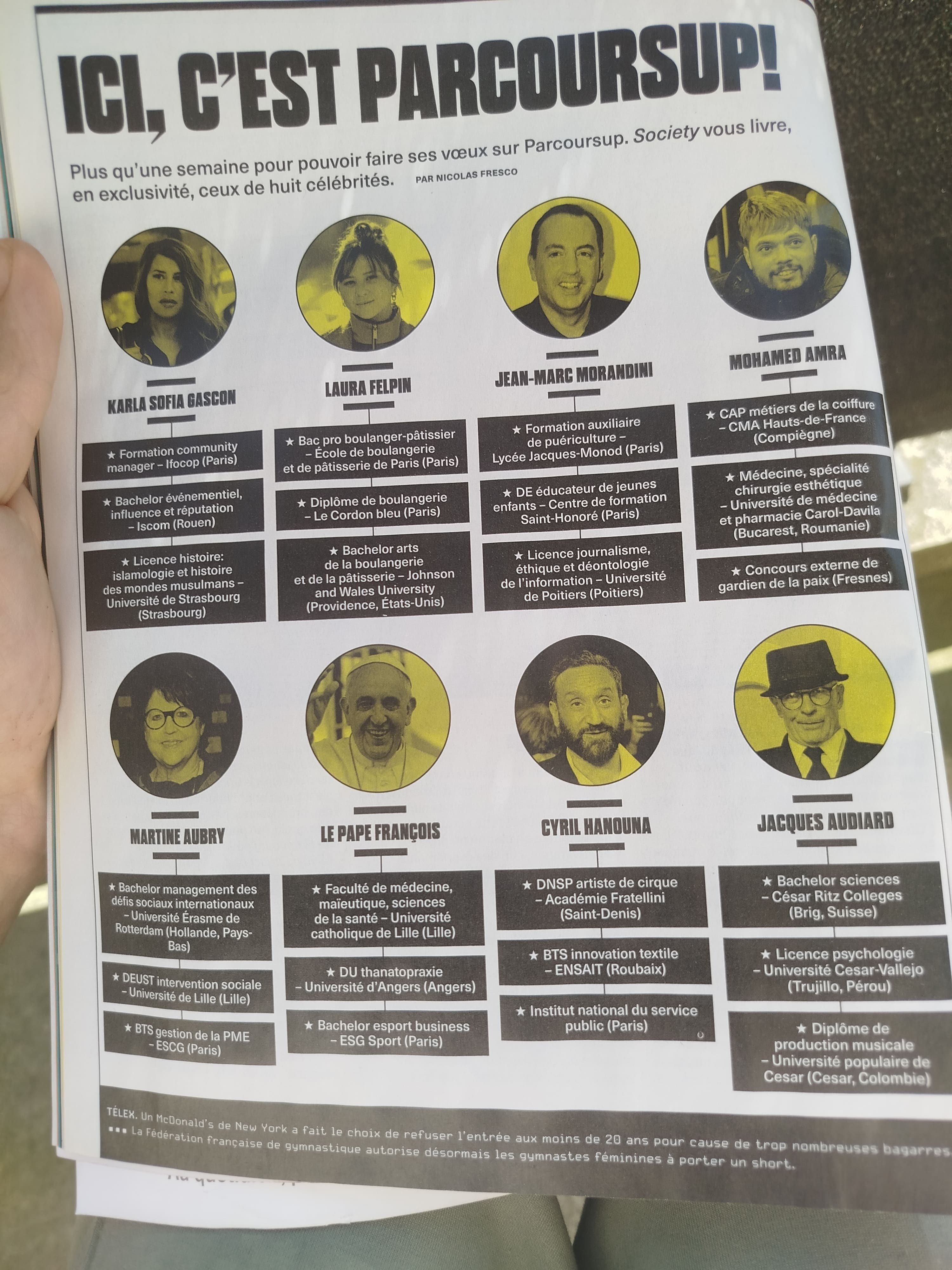 [ALERTE] les vœux PARCOURSUP de 8 CÉLÉBRITÉS