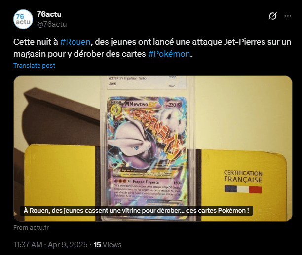 Des JEUNES utilisent une CT POKEMON pour cambrioler un MAGASIN