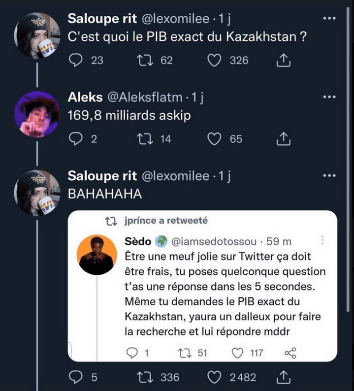AYAAA ELLE DEMANDE LE PIB du Kazaghstan son SIMP de pochent LUI REPONDS AYA