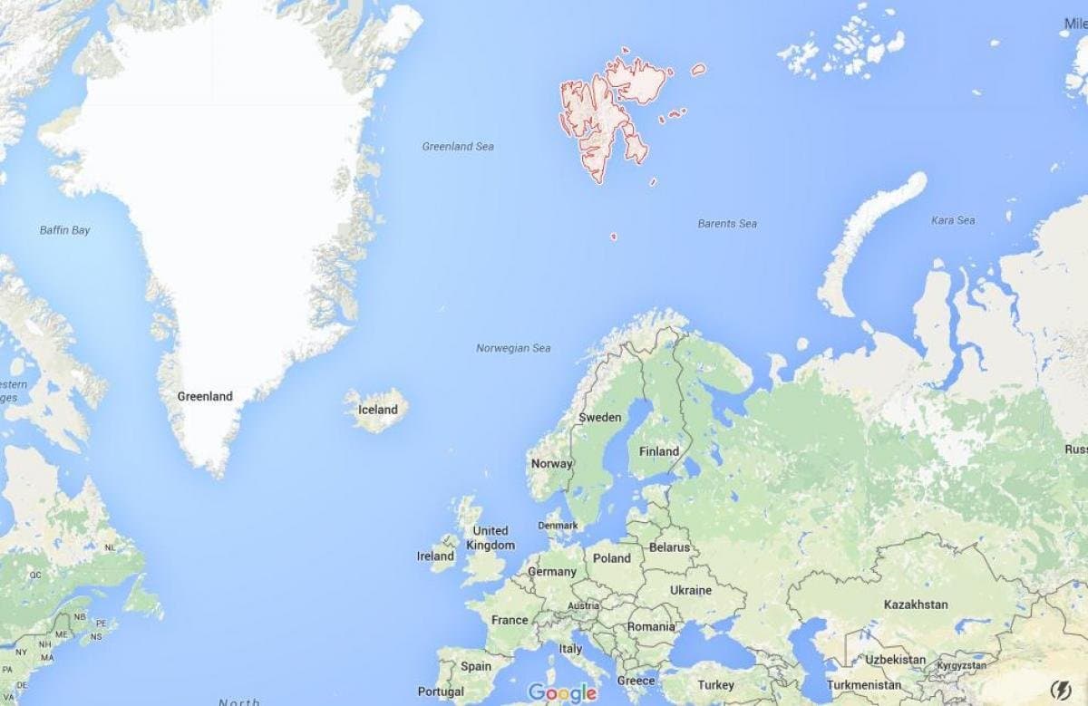 Effet mandala l'archipel du Svalbard à côté du Groenland