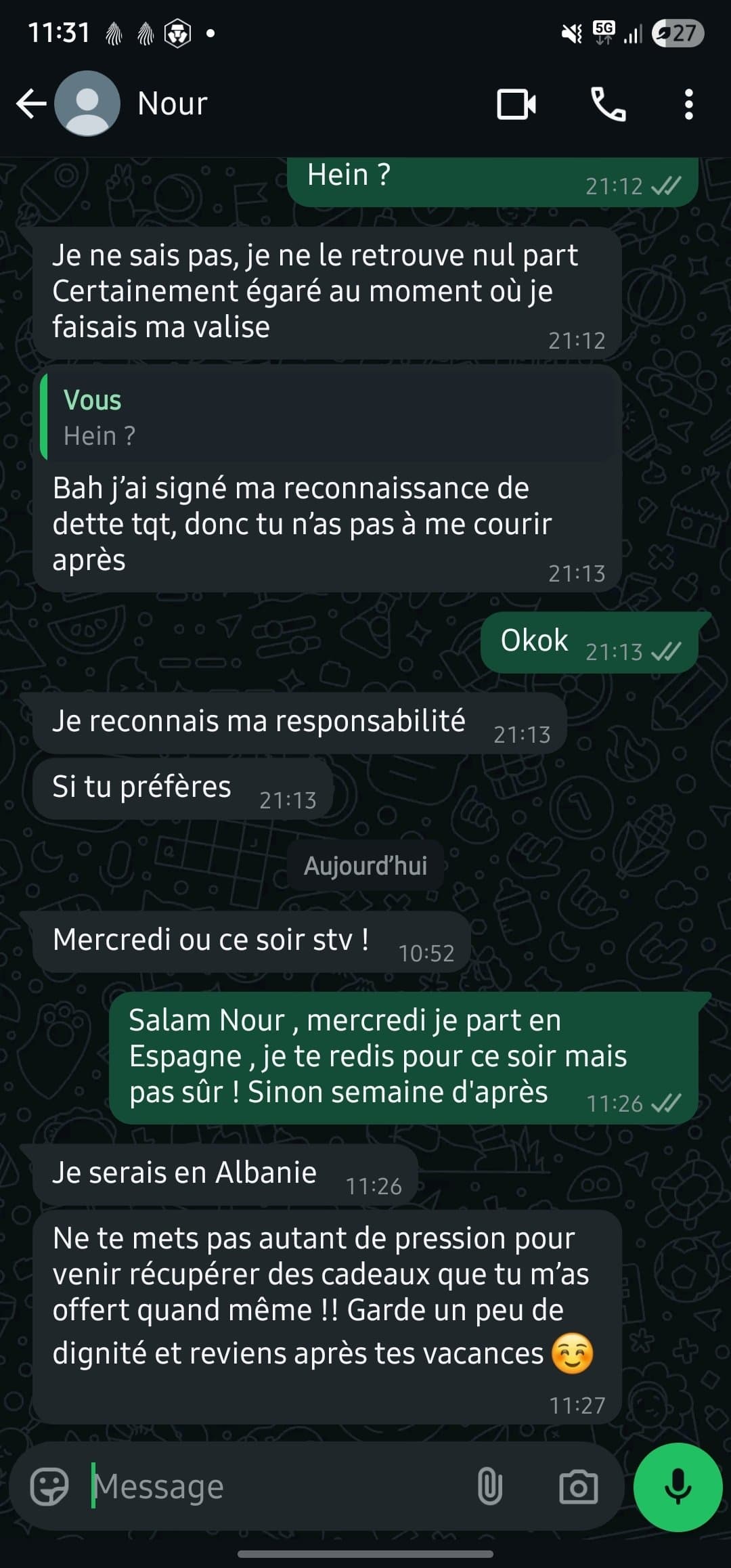 J'ai acheté un sac de luxe a mon ex , je tente de le récupérer ayaa