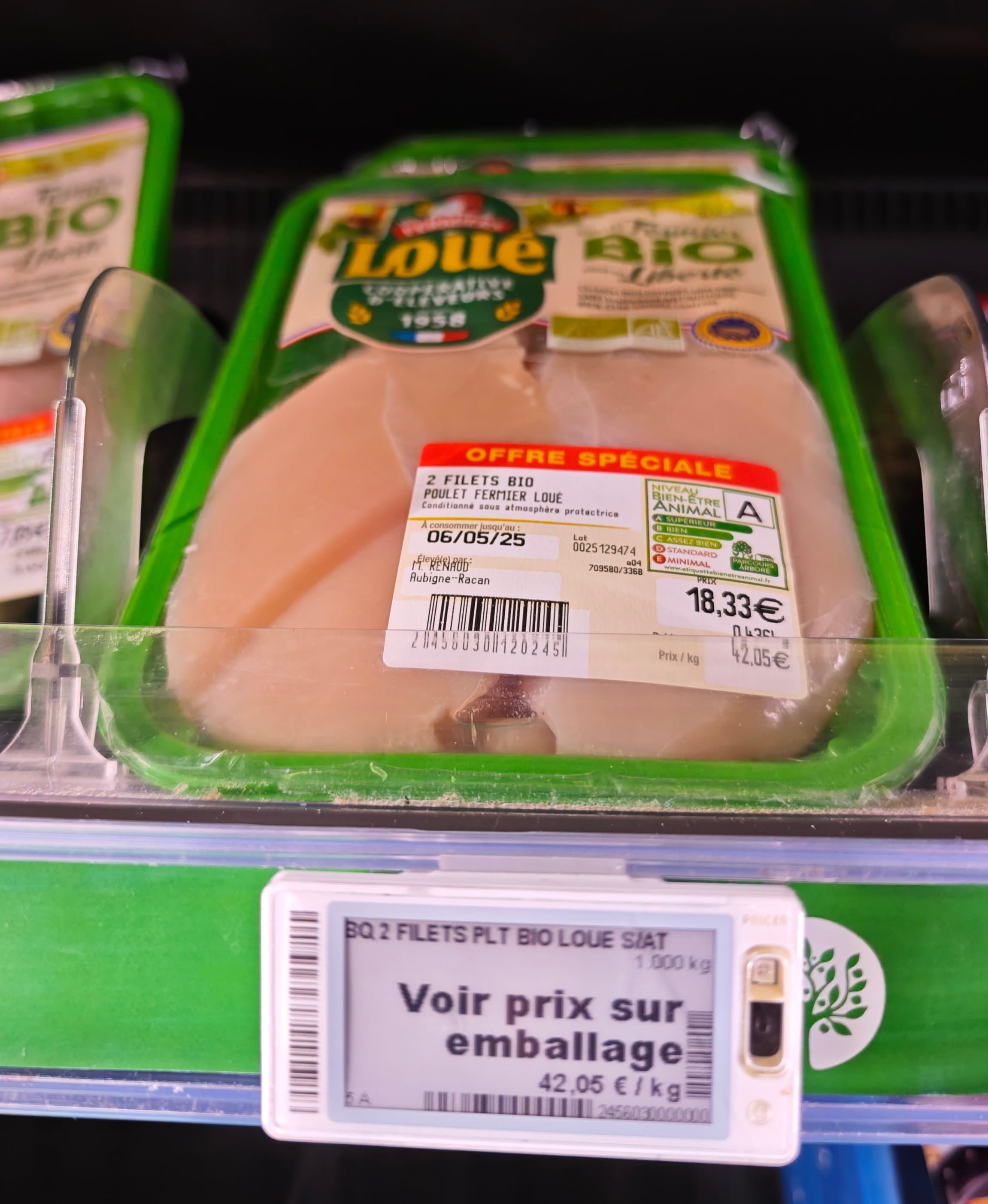 le poulet à Paris = 42€ le kilo