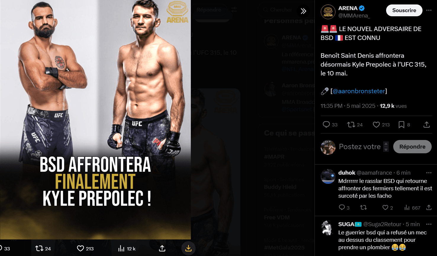UFC : Benoît Saint-Denis a un nouvel adversaire !