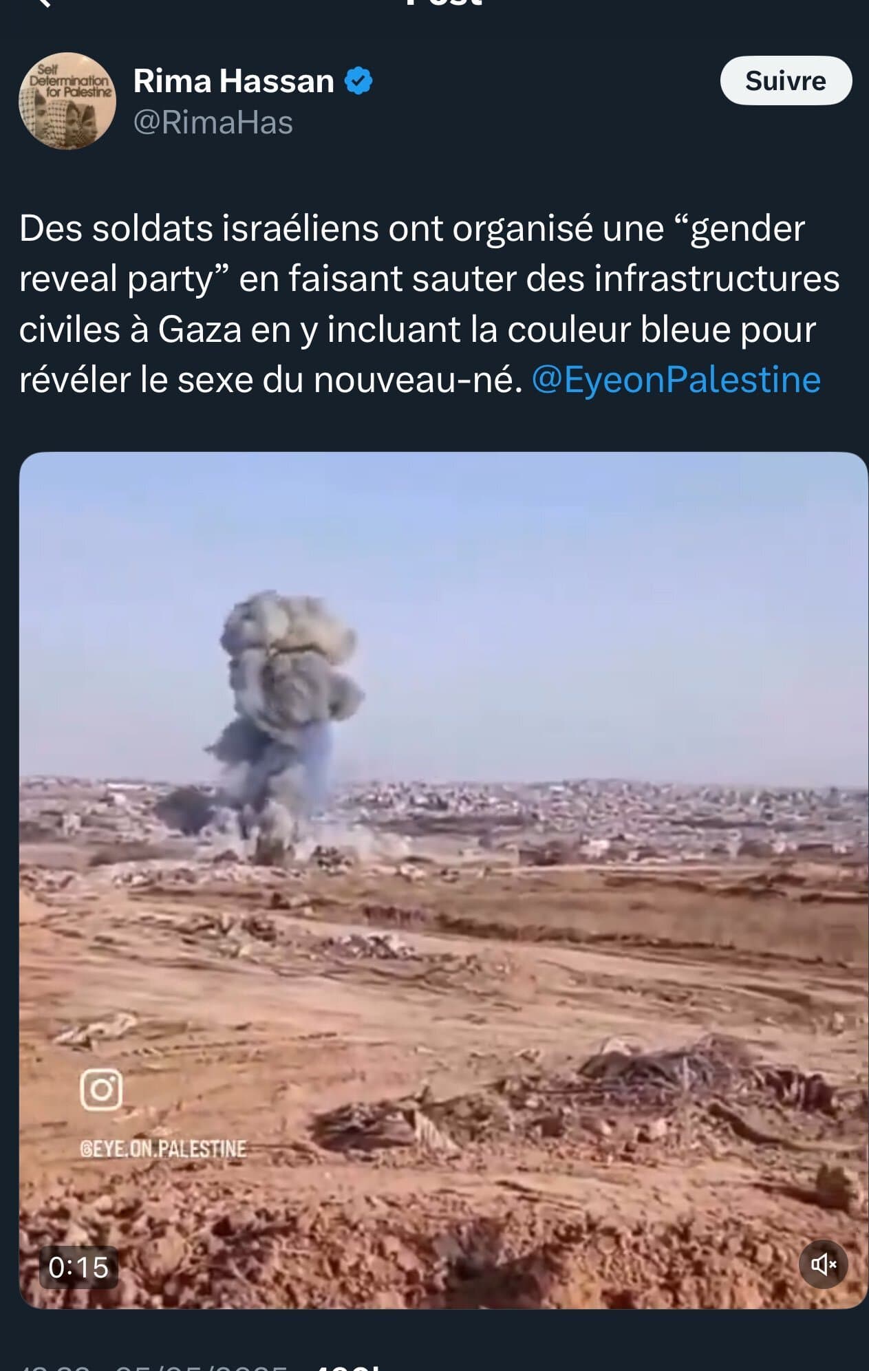 Les ISRAELIENS organisent désormais des "GENDER REVEAL PARTY" en faisant EXPLOSER des PALESTINIENS