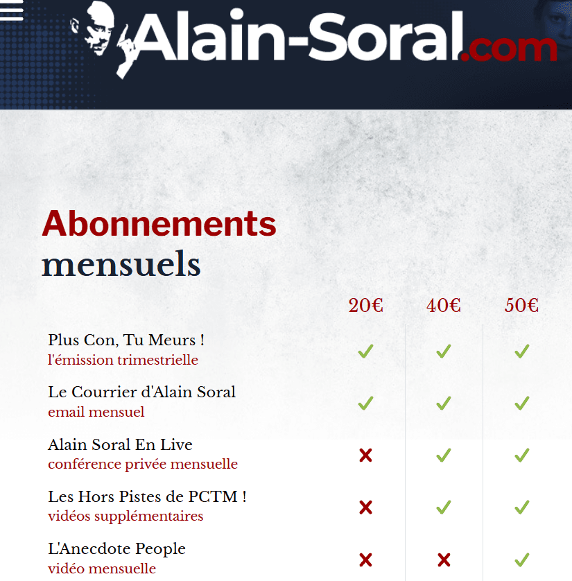 [ALERTE] Quel ABONNEMENT SORALIEN vous avez PRIS ?