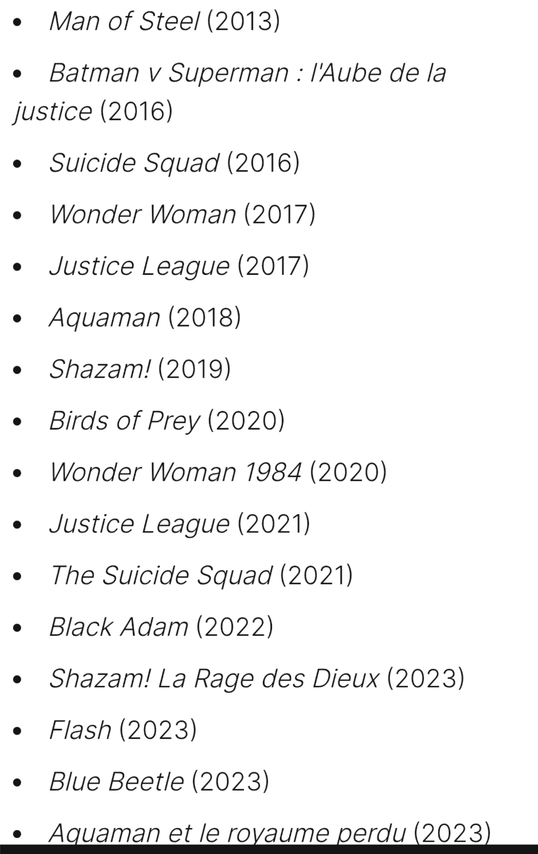 J'hésite à regarder les films DC Comics