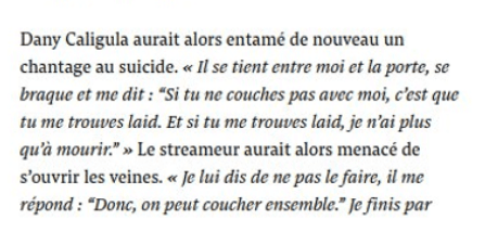 DANY CALIGULA (LFIste) : "Si on couche pas ensemble je me coupe les veines"