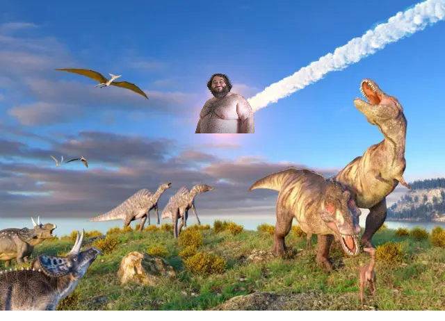 Un Oussama Amar qui tombe du ciel tel un astéroïde peut il éradiquer les dinosaures  ?