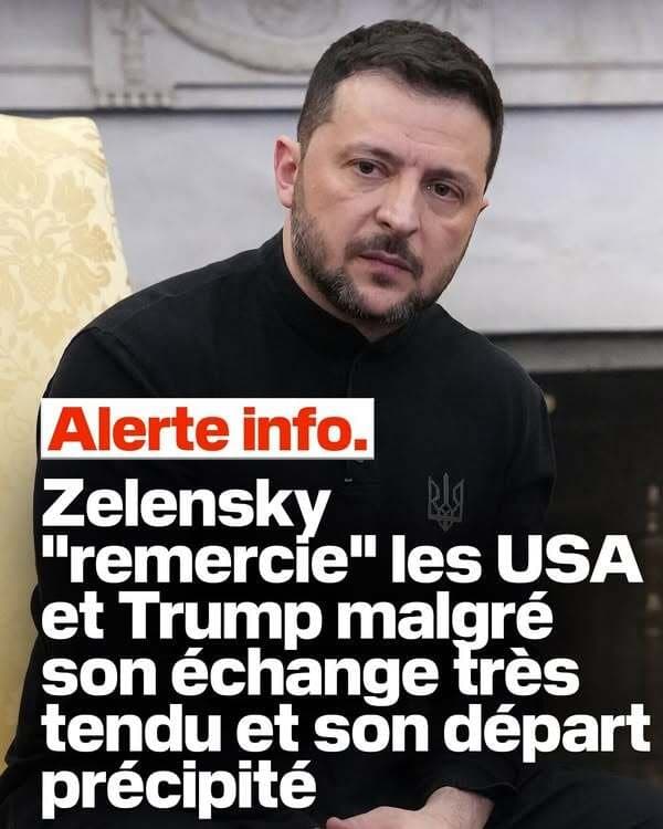 ZELENSKY, avec grande classe, remercie TRUMP et les USA malgré leur discorde