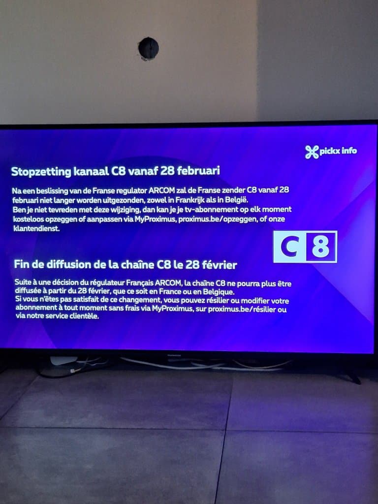 C8 est plus diffusé en Belgique ? Wtf ?