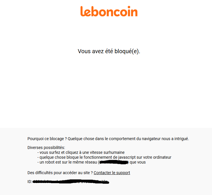 LEBONCOIN : "vous avez été bloqué"