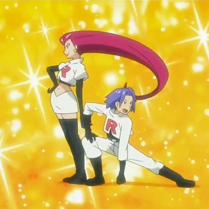 La pose finale de la Team Rocket forme toujours un "R"