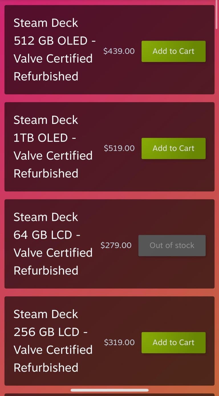 Steam Deck offre reconditionné aux USA mais pas en France ayaa