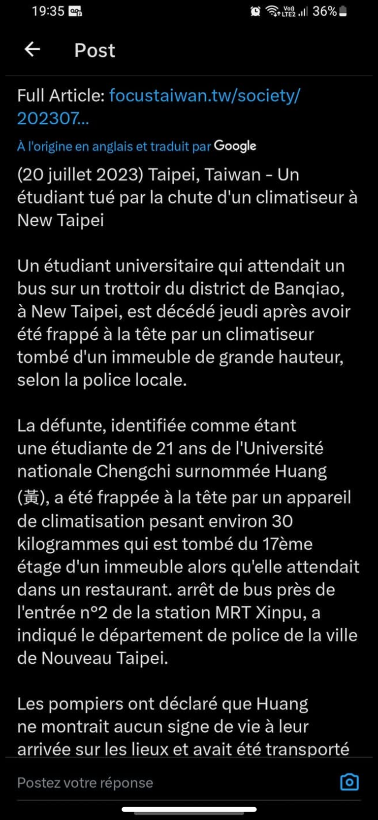 [VIDEO] Elle attend le BUS et se fait TUER par un CLIMATISEUR tombé du 17e étage